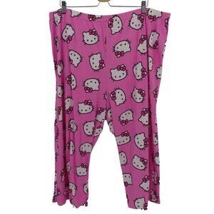 Sanrio Hello Kitty Womens Plus Size 3X Pink Cropped Pajama Pants 2013 Lounge
